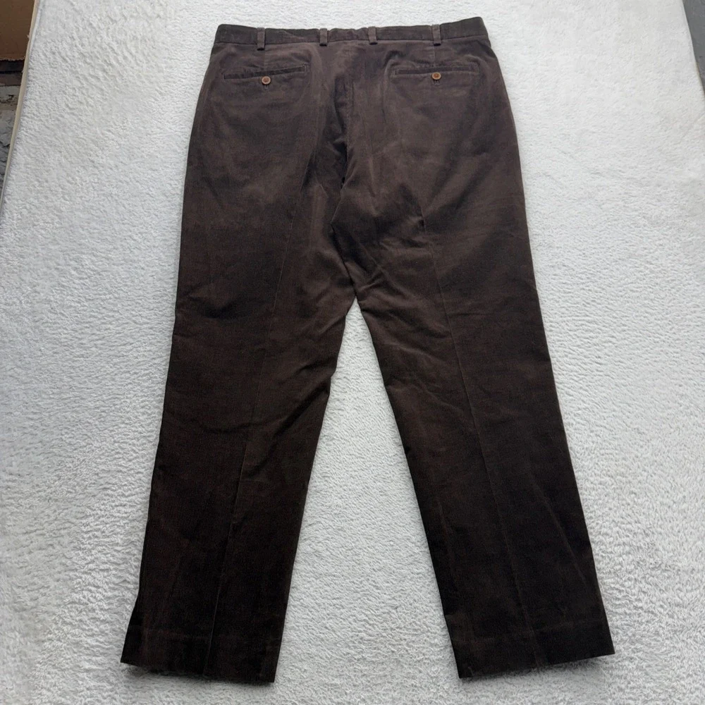 Brooks Brothers Clark Brown Corduroy Pant Mens 38x30 Straight Leg Cotton Stretch
